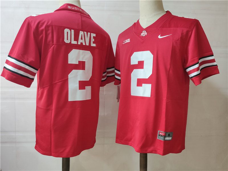 Men Ohio State Buckeyes #2 Olave Red Nike 2025 NCAA Jersey->ncaa teams->NCAA Jersey